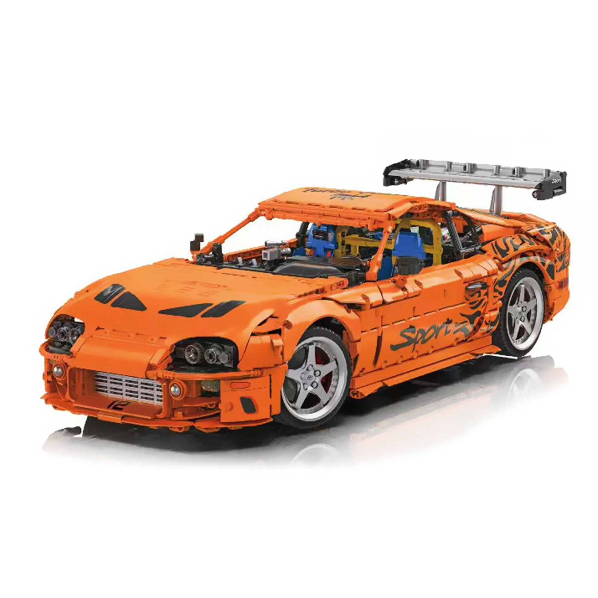 Orange JDM Sports Car Building Blocks Tech Supercar Model Bricks Classic Tuning Drift 1:8 Vehicle Toy Boys Birthday Gift No Box