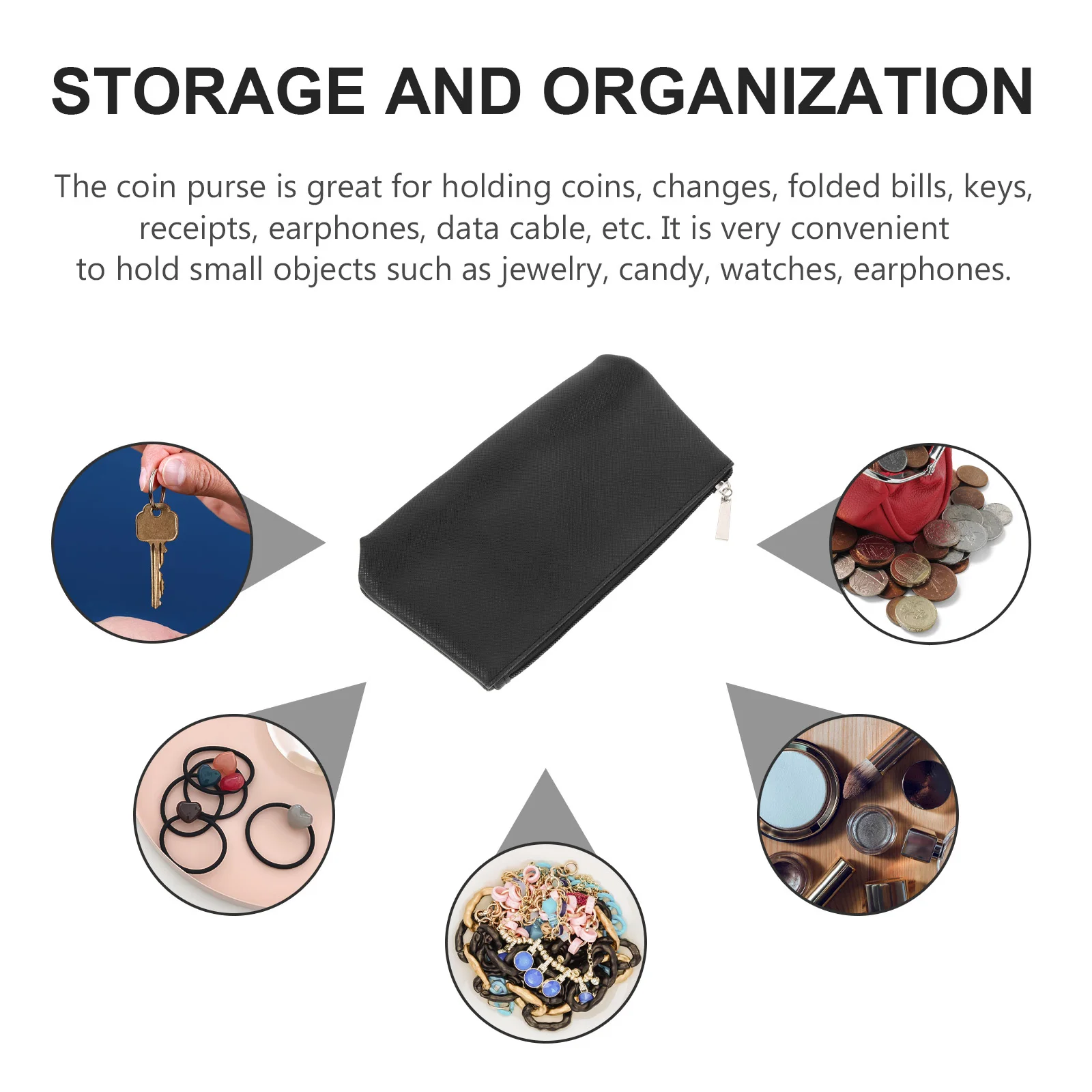 

Supple PU Storage Pouch Portable Coin Purse Small Compact Change Bag for Coins Earphones Jewelry Candy