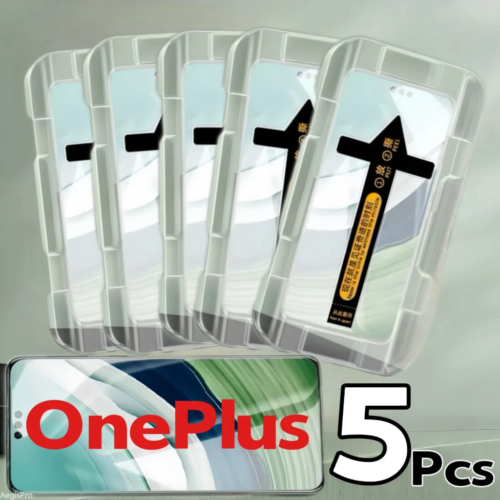 

5PCS Tempered Glass for OnePlus ACE 3 Pro ACE 2 Pro 13 12 R 11 Fixed Glass Screen Protector Installation Kit Fixed Anti-Shatter