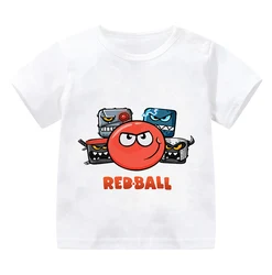 Camisetas divertidas para niños, camisetas con estampado de dibujos animados Red Ball 4, ropa informal de moda para bebés, Tops de Hip Hop de manga corta