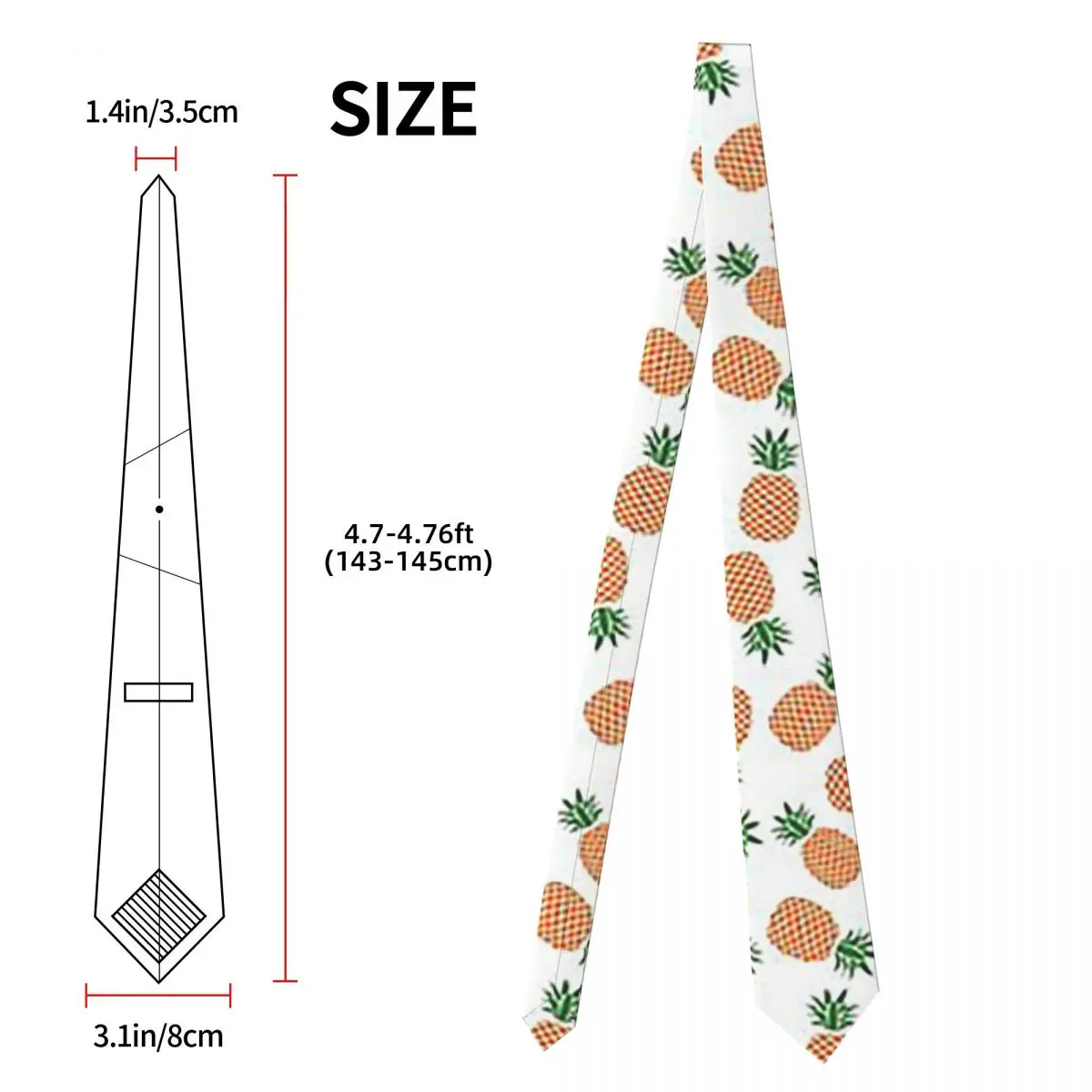 ربطة عنق يضحك على شكل أناناس للرجال من البوليستر الحريري 8 سم ربطات عنق لحفلات الزفاف وربطة عنق كاجوال Gravatas
