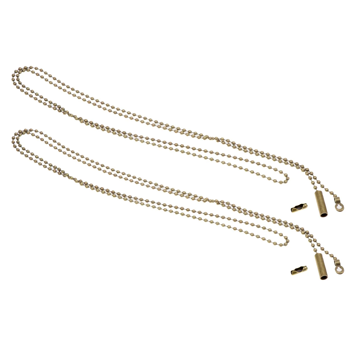 2Pcs Bronze 3Mm Diameter Beaded Pull Chain for Lamp Accessories Ceiling Light Fan Pull Cord Replacement Chain with Matching