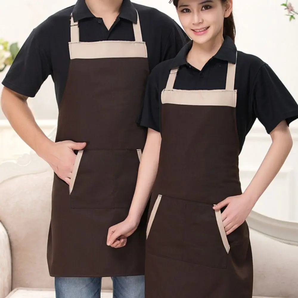New Professional Cooking Baking Aprons Waterproof Breathable Kitchen Apron Large Pocket Working Clothes for Hairdressing