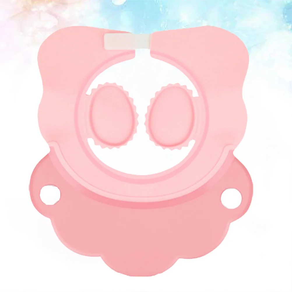Gorro de baño infantil de silicona, gorro de champú ajustable para bebé, para ducha, lavado de cabello, protector para ojos, diseño de dibujos animados, uso cómodo, rosa