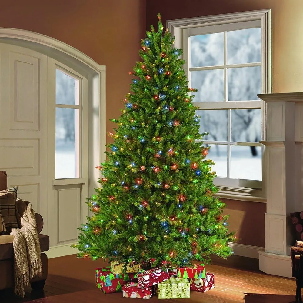 7.5 Foot Fraser Fir Artificial Christmas Tree, Equipped with 750 UL Listed Color Selection Clear/multi-color LED Lights