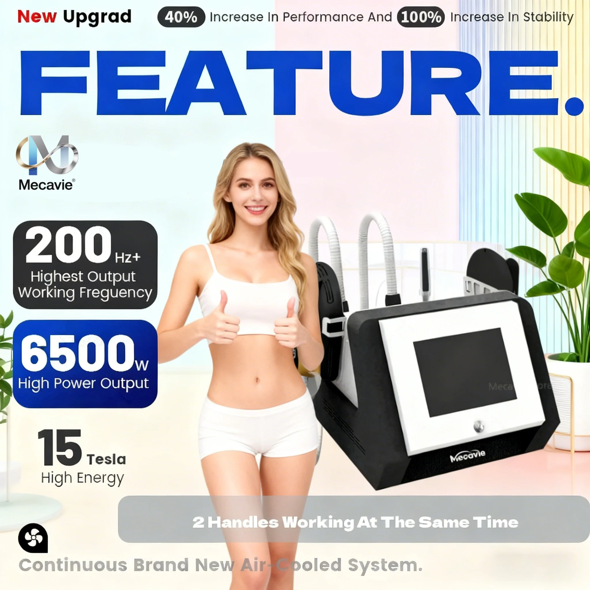 MECAVIE 2026 جديد جهاز تخسيس الجسم إزالة الدهون الكنتوري العضلات RF تحفيز EMS آلة التخسيس جهاز تشكيل الجسم