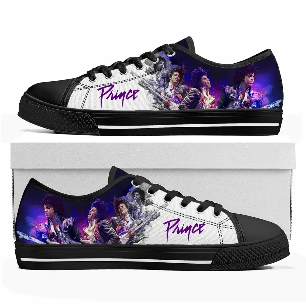 Prince Rogers Nelson Purple Rain Low Top High Quality Sneakers Men Women Teenager Canvas Sneaker Casual Couple Shoes Custom Shoe