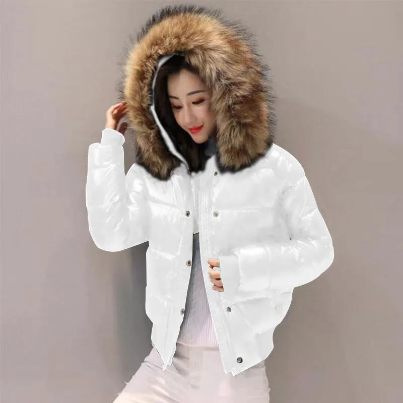 Big Real Raccoon Fur Parkas Women\'s jacket Autumn Short Outwear Waterproof Hooded Winter Coat Real Fur Warm Puffer Jacket Female