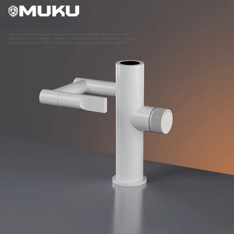 Digital Display Technology Basin Faucet Gun Gray White Brass Temperature Display Mixing Tap Bathroom Cabinet Washbasin Faucet