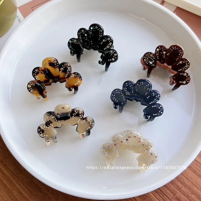 French petal diamond hair clip ~ South Korea France gold standard hair clip, small temperament side clip bangs clip
