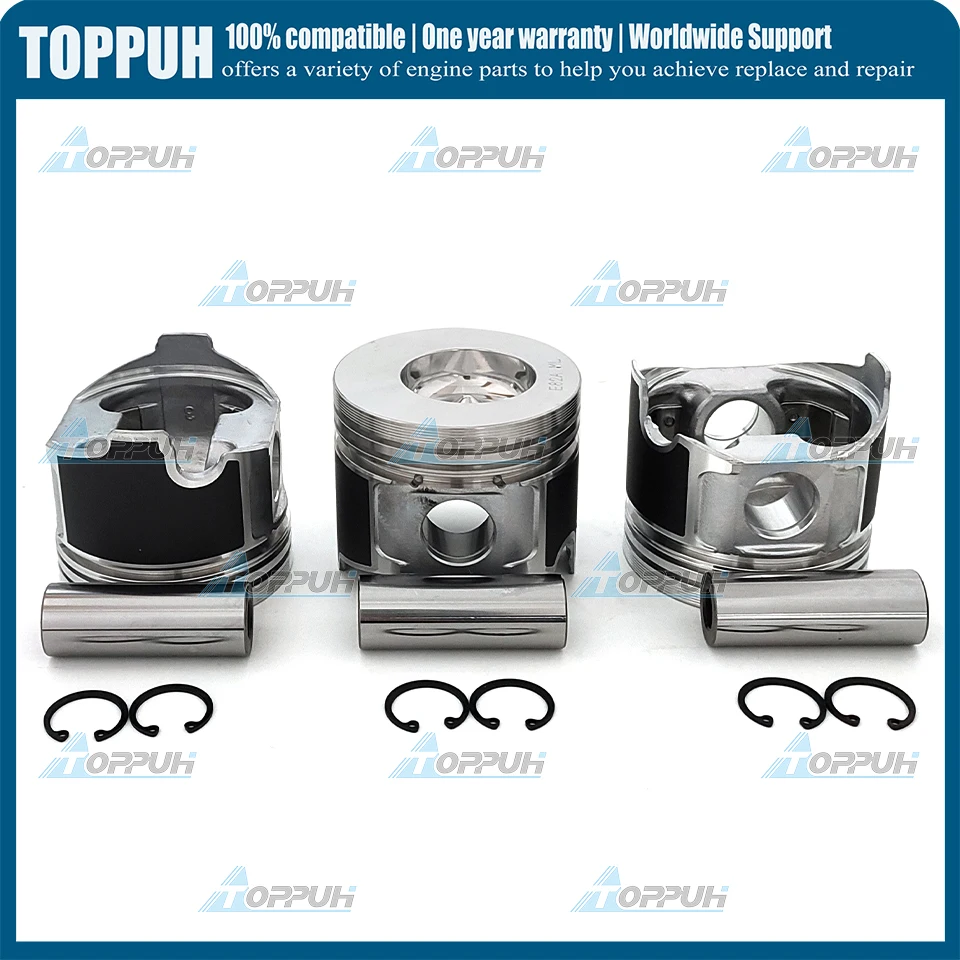 For Yanmar Engine New 3Set STD 3TNE82 Piston Set