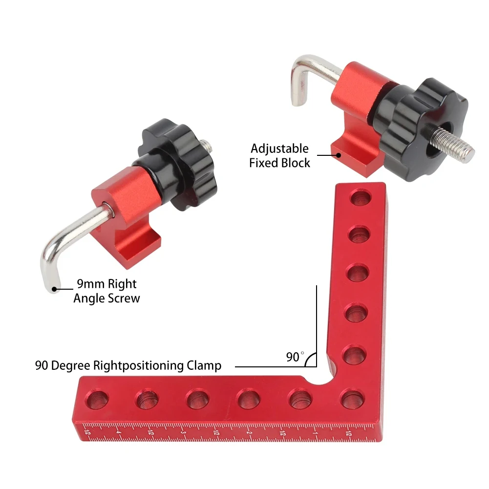 Imagem -04 - Liga de Alumínio Braçadeiras de Ângulo Direito 90 Graus Posicionamento Quadrados Fixação Clip Carpintaria Canto de Aperto Square Tool Set