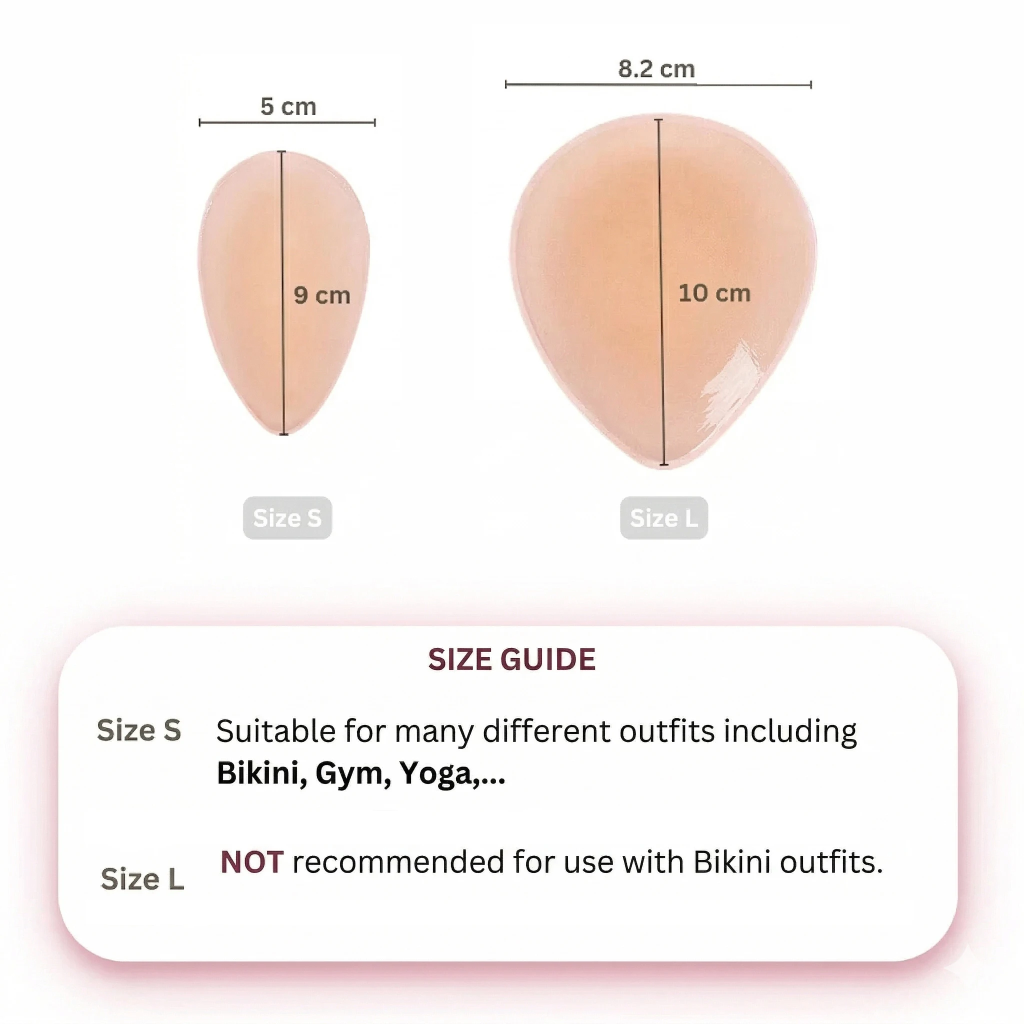 2 Pack Invisible Adhesive Silicone Anti-Slip Pasties for Women, Anti-Exposure Sticker for Swimsuit Bikini, Long-Lasting Fixation