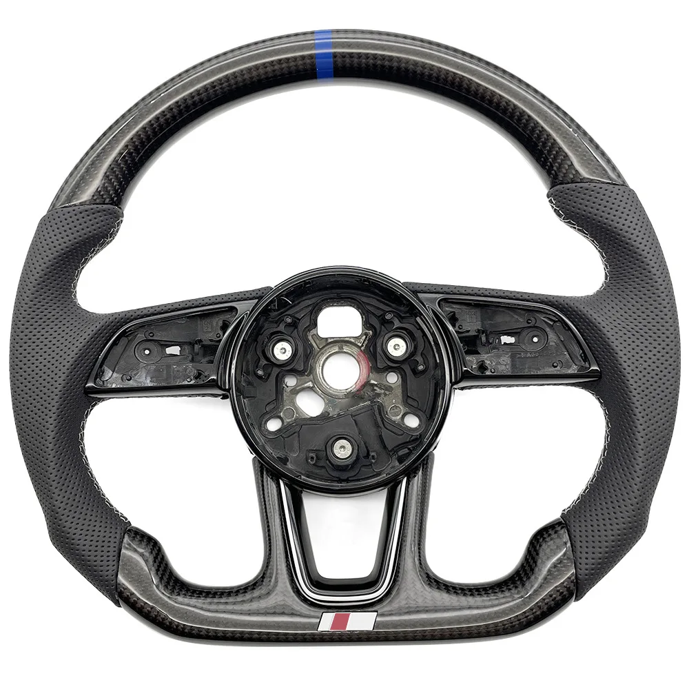 Suitable for Audi S standard A4B9 semi-punched white line carbon fiber no button no pick with blue correction mark