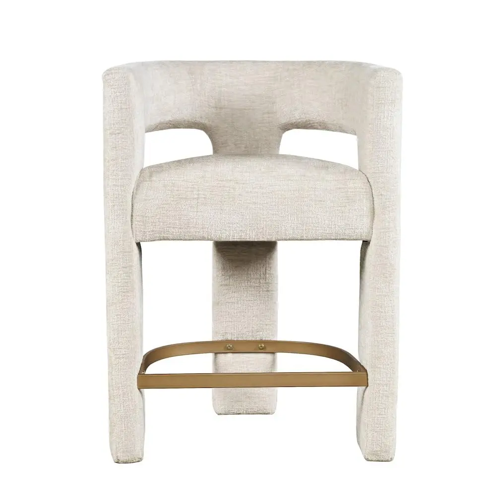 

Natural Upholstered Counter Stool with Arms Modern Kitchen Dining Home Bar 24in H,Customized