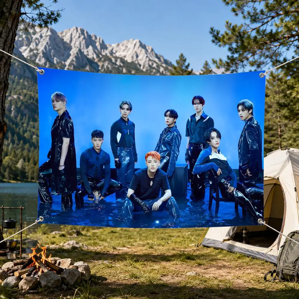 Kpop A-ATEEZ Hongjoong San Flags Aesthetic Wall Tapestry Printed Wall Hanging Living Room Party Outdoor Decor