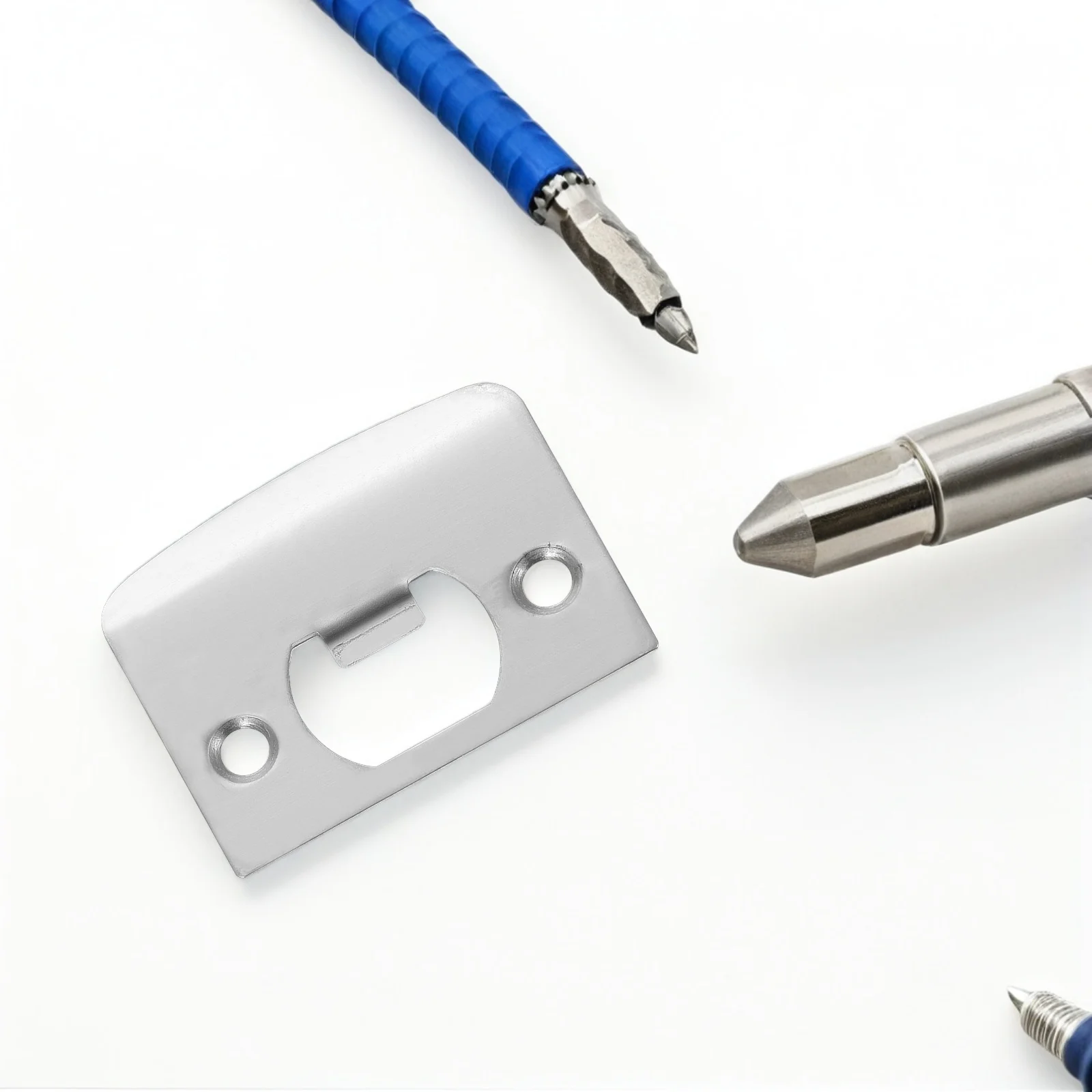 

2Pcs Door Reinforcement Plate Deadbolt Strike Plate Stainless Steel Front Door Reinforcement Kit Hole Filler Deadbolt Cover