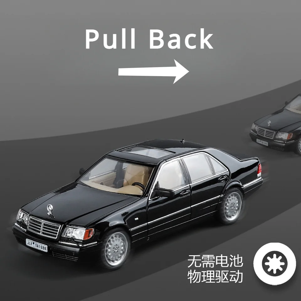 1:24 Mercedes-Benz W140 320SEL High Simulation Diecast Car Metal