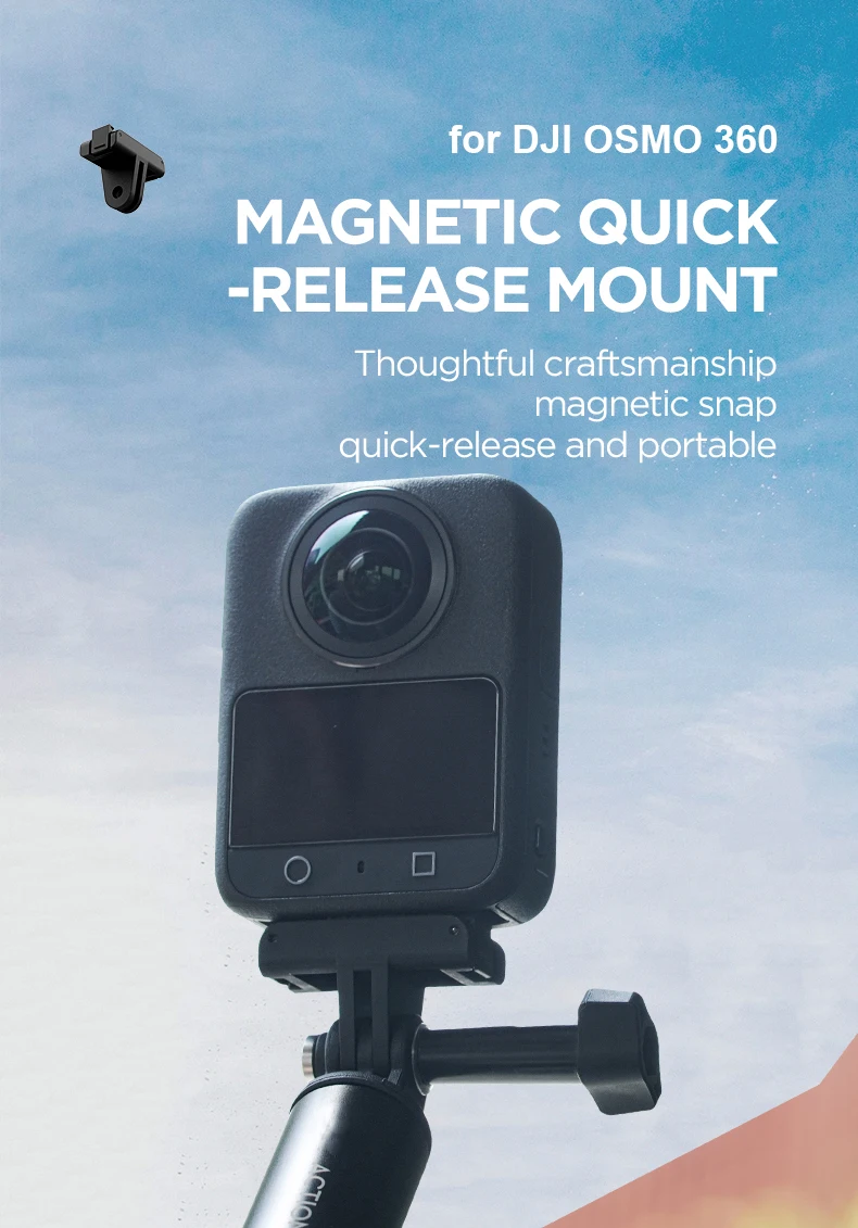 حامل محول مغناطيسي سريع التحرير لكاميرا DJI Osmo 360، محول تركيب حامل الكاميرا لملحقات Osmo 360