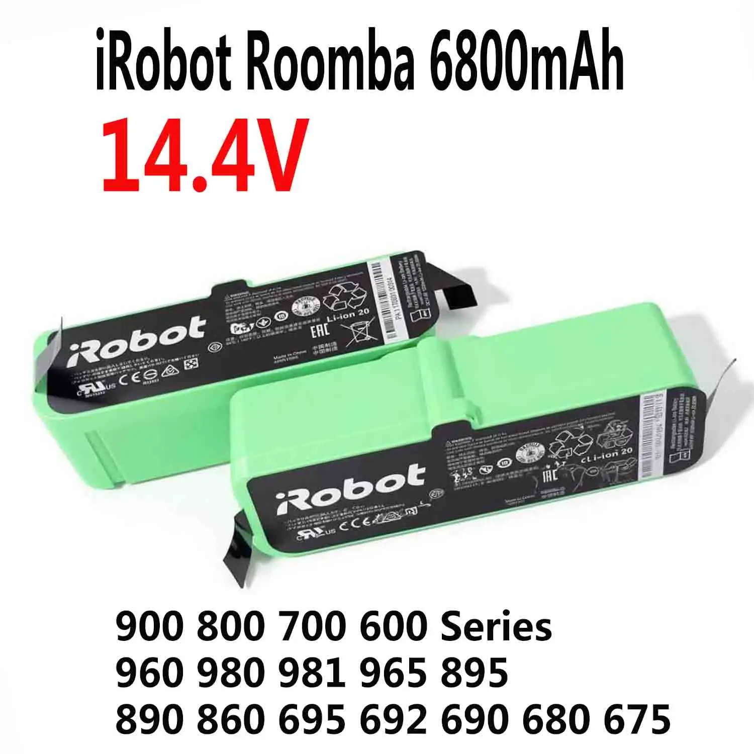 

Совместимая батарея 14,4 В, для электрической подметальной машины Irobot Roomba, совместимая с 650 645 640 635 632 631 630 625 620 615