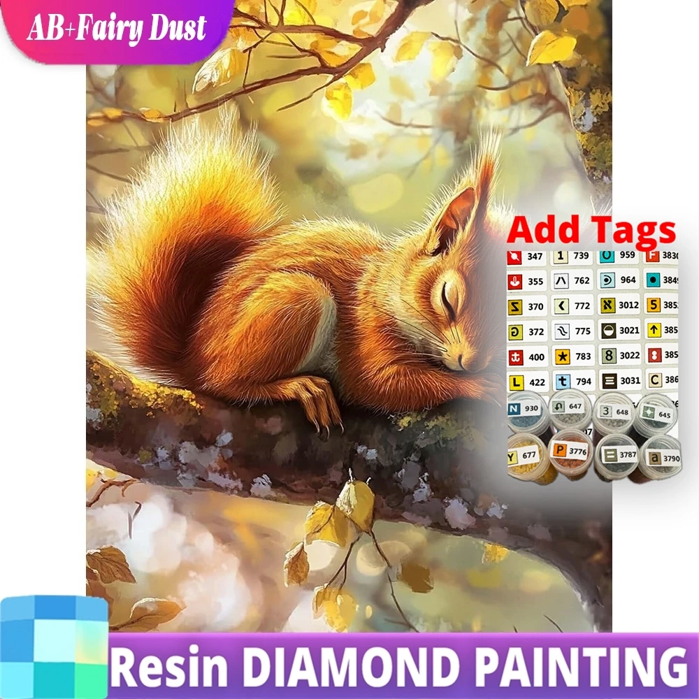 

Алмазная мозаика Resin Fairy Dust AB: Вышивка алмазами «Белка» (полное квадратное/круглое покрытие), мультяшный дизайн, DIY, для дома и гостиной, художественное ремесло