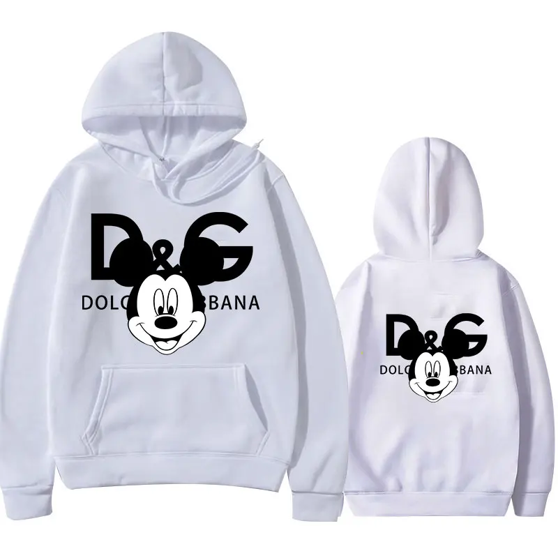 

2025 Disney Mickey 100% cotton print fashion men's and women's brand sweater spring and autumn kawaii anime casual couple sweate