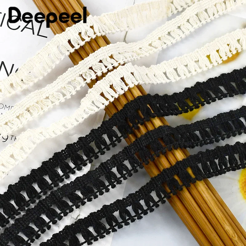 Frange di nappe di cotone nastri di pizzo per tende divano vestiti decorazione HomeTextile accessori per cucire 5/10/20 metri 18mm