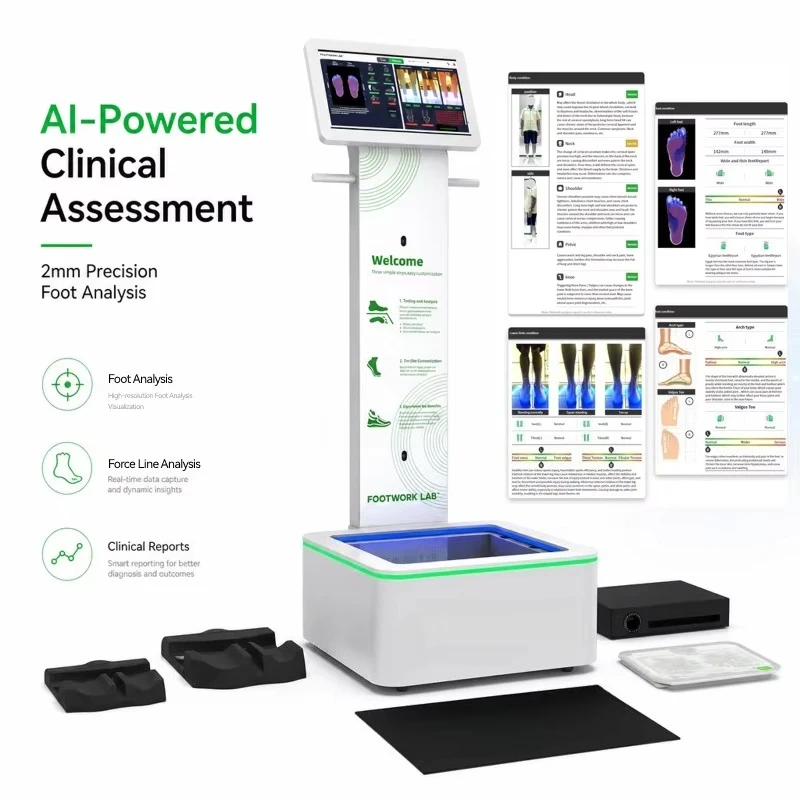 AI Foot Pressure Analysis System Gait Assessment Scanner Lower Limb Alignment Detection for Rehab Centers