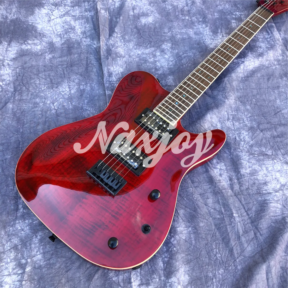 Red Flame Maple Top 6 Strings TL Electric Guitar with Solid Wood Body