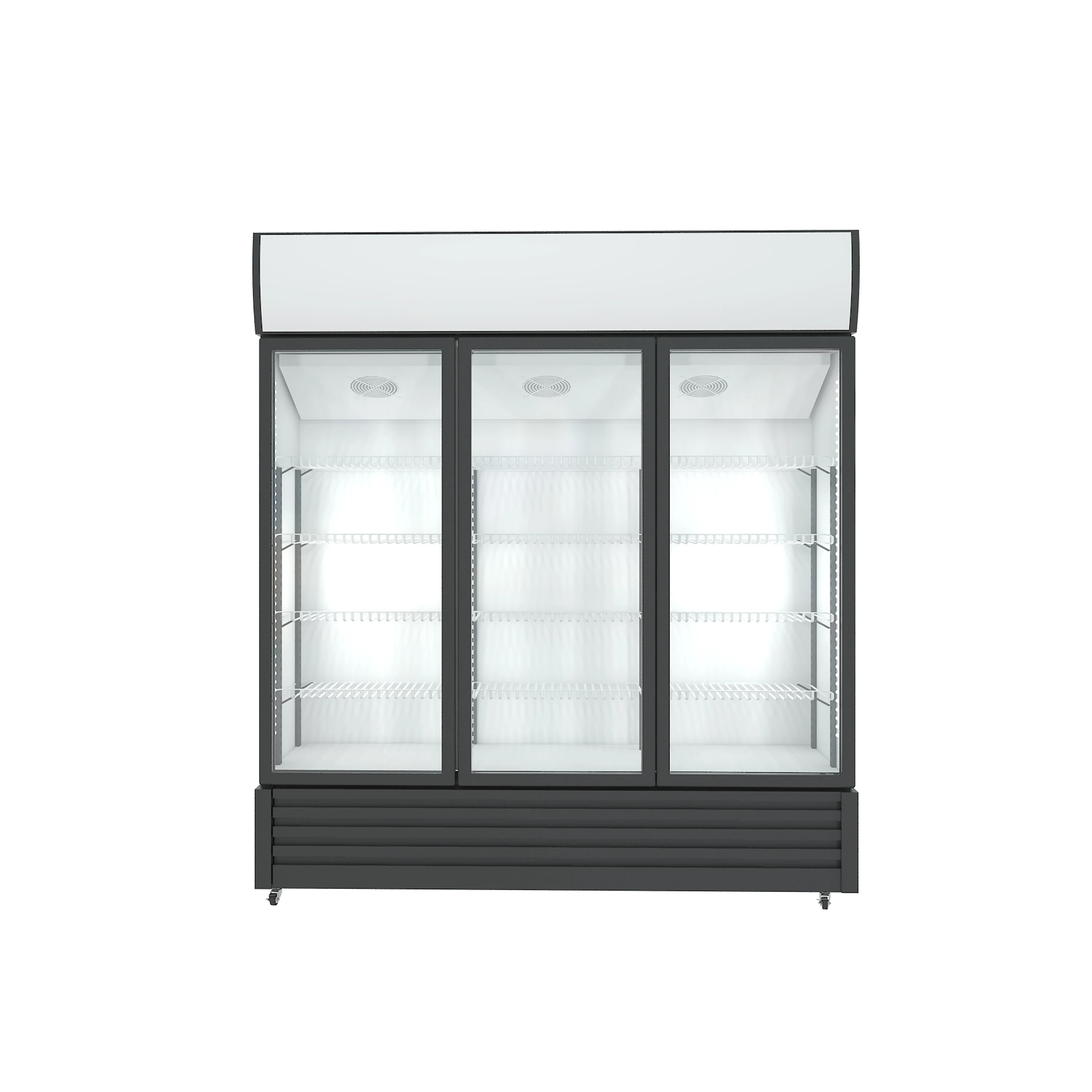 1000L Upright 3 Glass Door Refrigerator Air Cooling Commercial Beverage Cooler Supermarket Display Fridge CE Certification