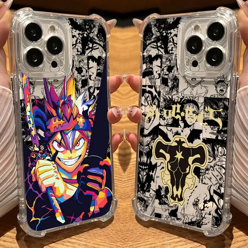 

Asta Black Clover Logo Anime Phone Case Clear For iPhone 17 16 14 15 11 12 13 Pro Max 16E 15 16 Plus 17 Air Soft Silicone Cover