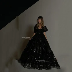 Selkie Glitter Black Long Evening Dresses Sweetheart A-Line Princess Prom Dress Formal Birthday Party Dresses Sequin Prom Gowns