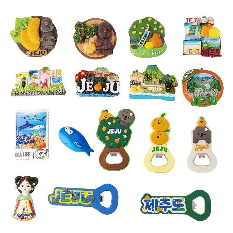 Seoul Jeju Island Busan Gyeongbok Palace South Gate Landmark Building Tourist Souvenir Refrigerator Sticker Bottle Opener Series