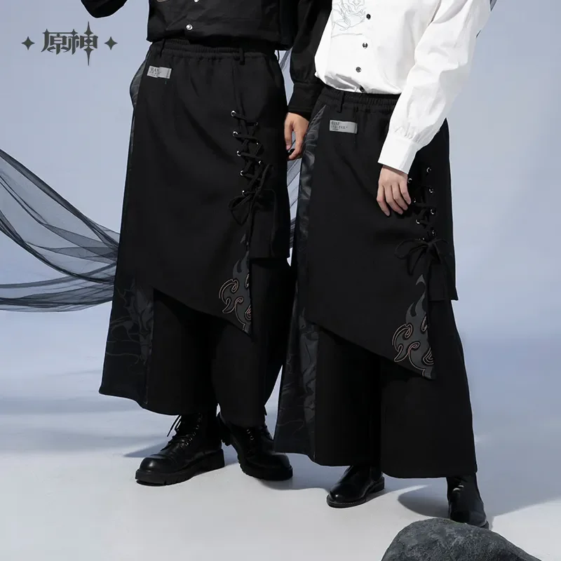 

Game Genshin Impact Xiao Cosplay Everyday Pants Costume Pantskirt Black Loose Stretch Pants Couple pants Official Genuine Gift