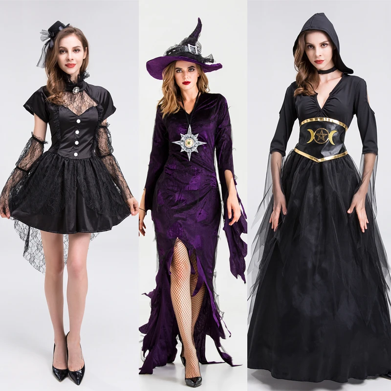 أزياء الهالوين الساحرة Bla V-Ne أداء تنكر طويل Dr المرأة يتوهم Dr Par الزي الصيني الصانع #1