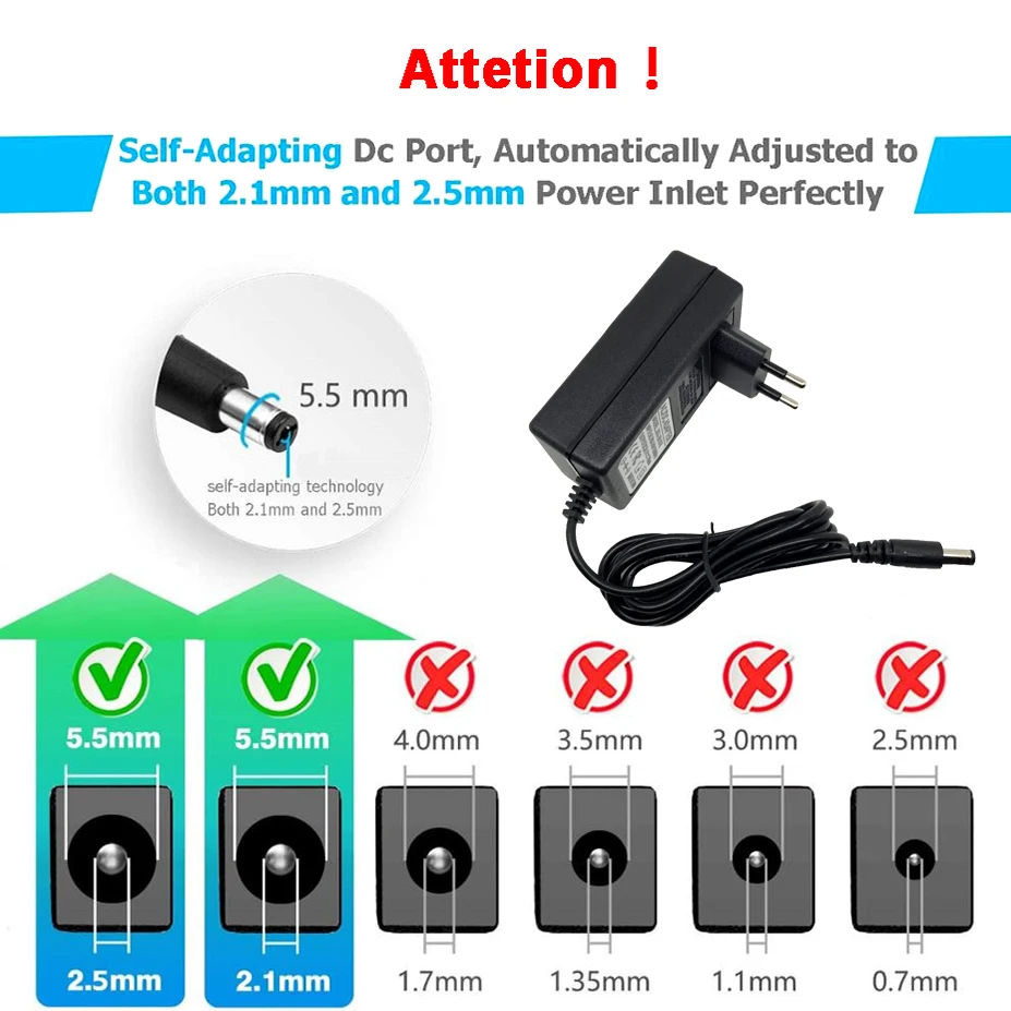 36W 18V 2A AC 100V-240V Converter Adapter DC 18 V Volt Vdc ​2000mA 18V2A Power Supply Adaptor EU US UK Plug 5.5mm x 2.1-2.5m