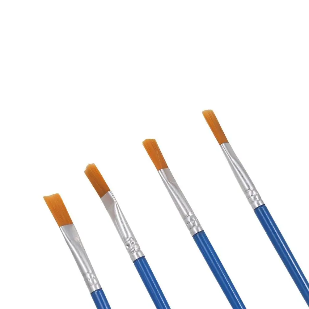 100 Pcs Tool Nylon Hair Paint Brushes Set Flat Art Oil Painting Brushes Pointed Ceramic Painting Supplies Kids