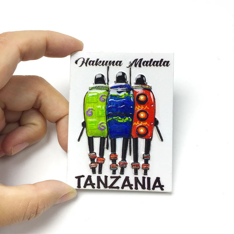 

Tanzania Cultural Figurine 3D Resin Fridge Magnet, Imanes Nevera Decoración Hogar Cute Magnets for Fridge