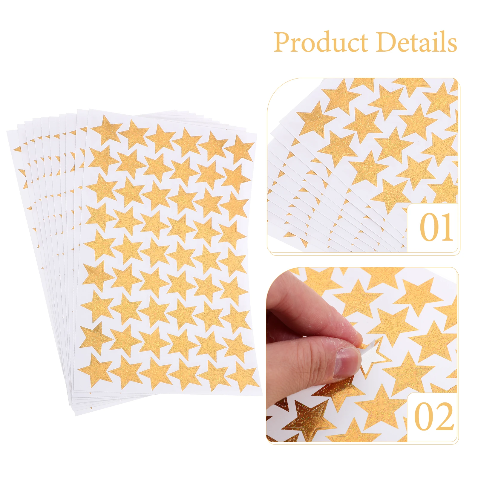 10 Sheets Stars Stickers Self-Adhesive Reward Decals for Teachers Kids Behavior Chart Classroom Incentive Sticker Motivational