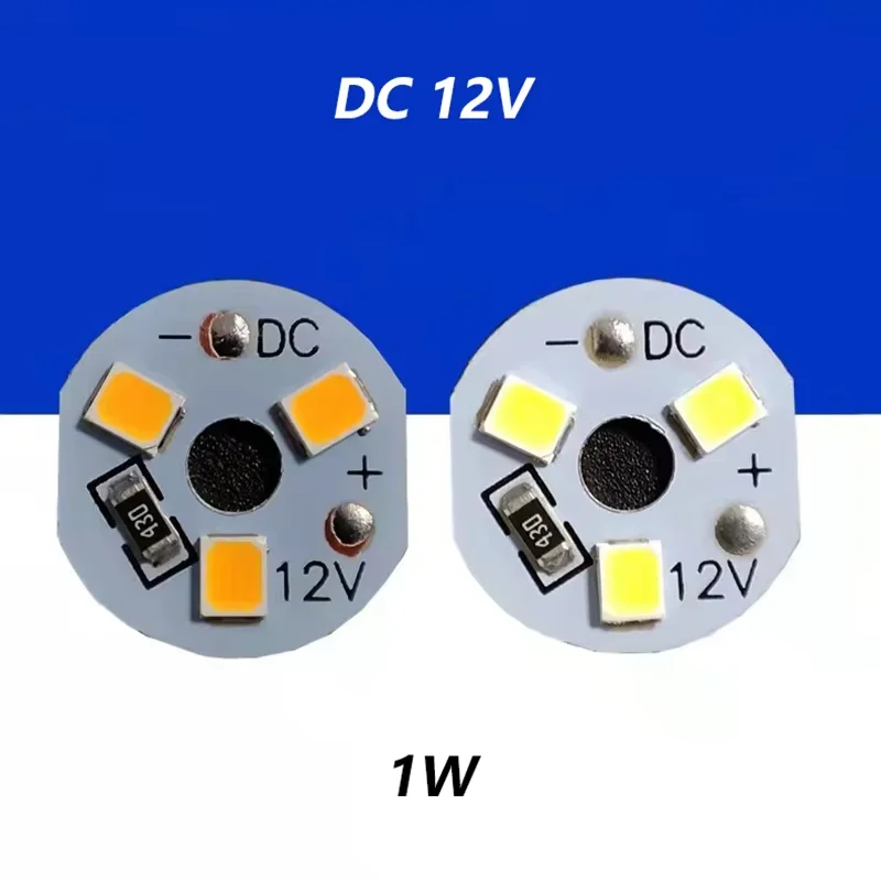 

50 шт. светодиодных плат 1W DC12V 16 мм с ламповыми элементами 5730, белый теплый свет.