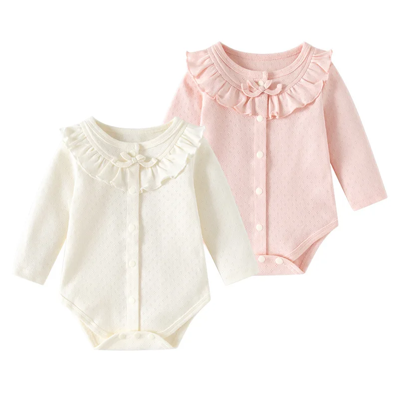 ‌2025 Spring Autumn Baby Romper Sweet Princess Style Pure Cotton Bodysuit Newborn Cute Outfit 0-24 Months Infant Clothes