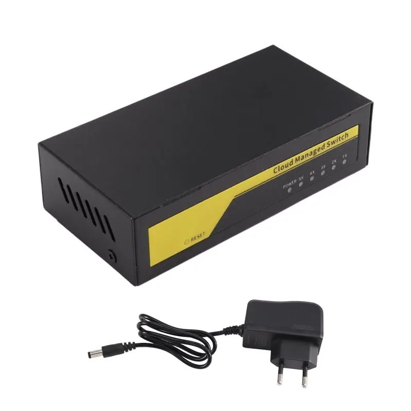AT82-5 Port Gigabit Web Managed Switch 8 Port Managed Full Gigabit Switch Ethernet Switch Support VLAN/QOS/DHCP/IGMP