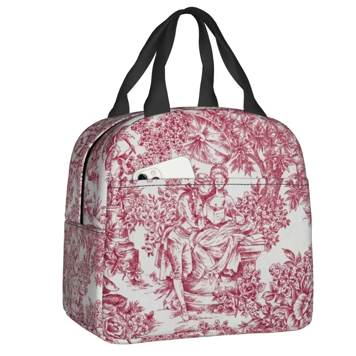 

Французский мотив Toile De Jouy, термоизолированная сумка для обеда, женская многоразовая сумка для обеда, детская школьная коробка для хранения еды