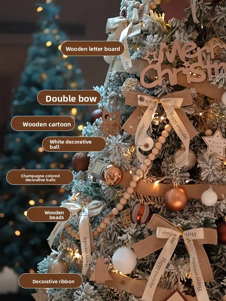 Nuevas adornos navideños para el hogar, árbol de Navidad blanco, sala de estar, adornos de cifrado de alta gama, diseño de atmósfera a gran escala