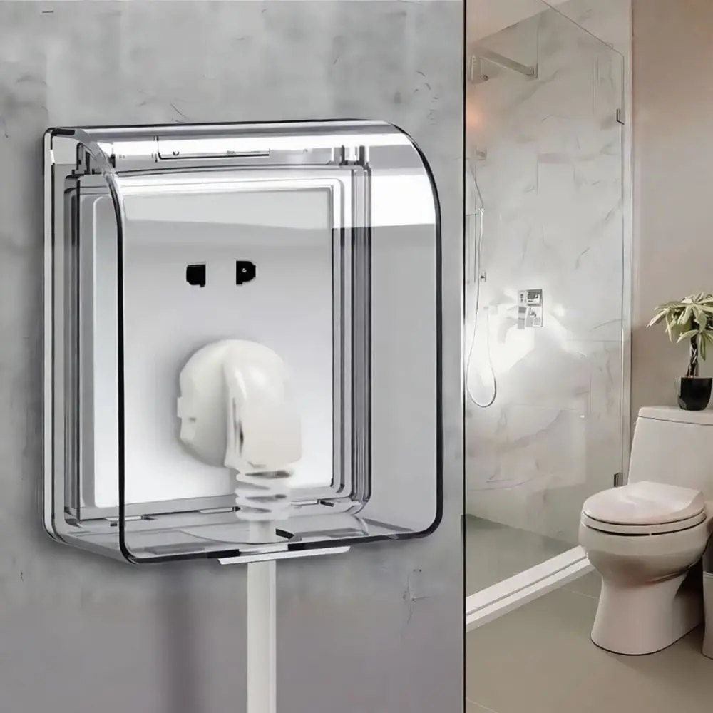Electrical Waterproof Outlet Shield Bathroom Switch Protective Case Splash Proof Guard For Water Heater Plug