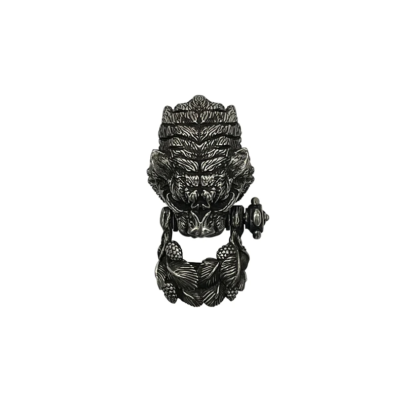 EDC DIY High Quality White Brass Tiger Head Buckles Paracord Bracelet Accessories Handmade Outdoors Tool Decoration Dropshipping