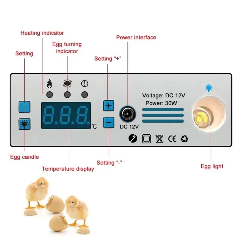 Full Automatic Chicken Egg Incubator Egg Hatching Machine with Dual Power Supply Automatic Egg Turning