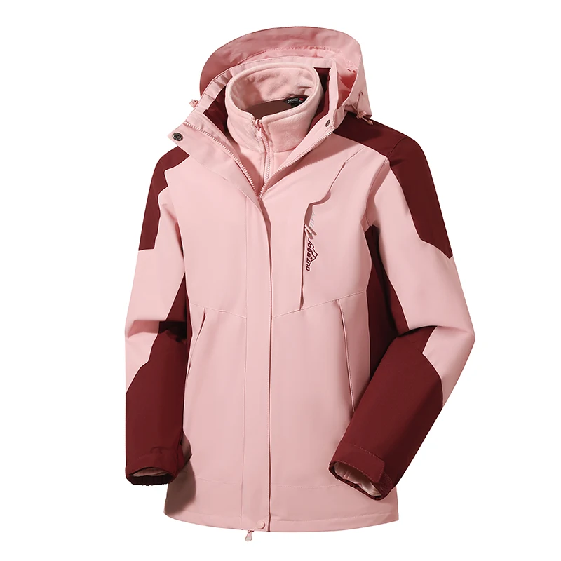 

Three in One Men's and Women's Jackets Outdoor Windproof and Waterproof Couple Jacket Removable Inner Liner Two-piece Set Jacket