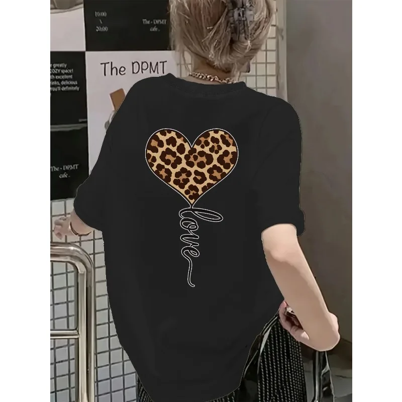 Women Pure Cotton T-shirt Loose and Comfortable, Women's Sweat Wicking and Slimming, Loose and Casual Round Neck Women's T-shirt
