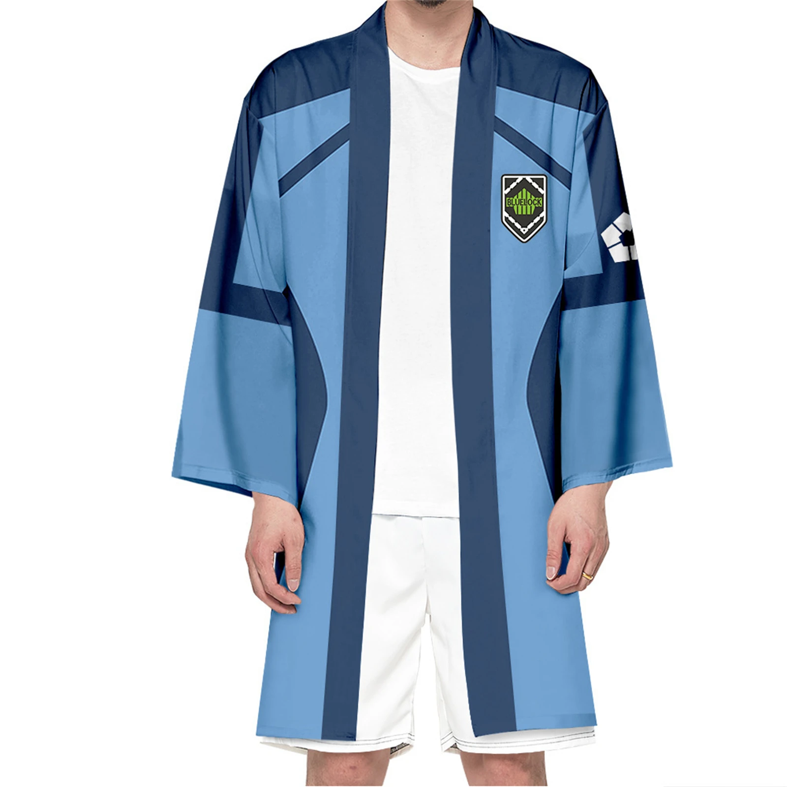 

Isagi Yoichi Blue Kimono Lock Rensuke Kunigami Long Kimono Cardigan Anime Costume Casual Cosplay Samurai Outer Robe